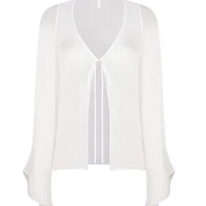Skims sheer romance tie front top (new-never worn!)